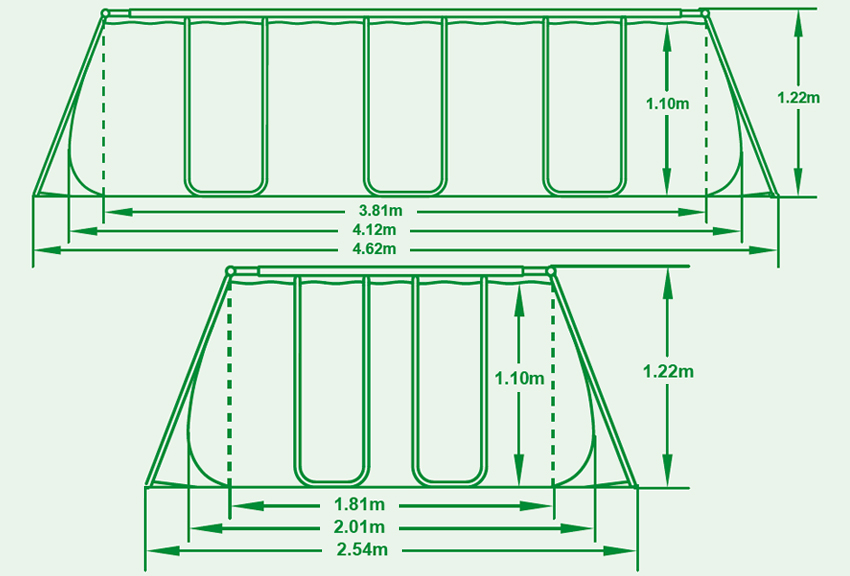 Dimensioni piscina fuori terra Bestway POWER STEEL FRAME