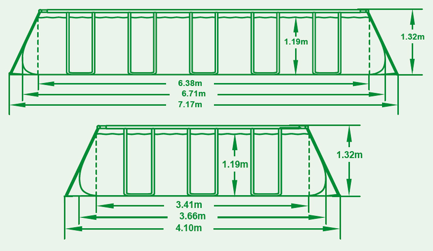 Dimensioni piscina fuori terra Bestway POWER STEEL FRAME rettangolare
