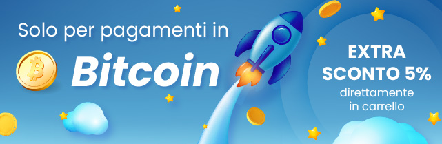 codice sconto BTCBSV23 per pagamenti in Bitcoin