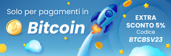 codice sconto BTCBSV23 per pagamenti in Bitcoin