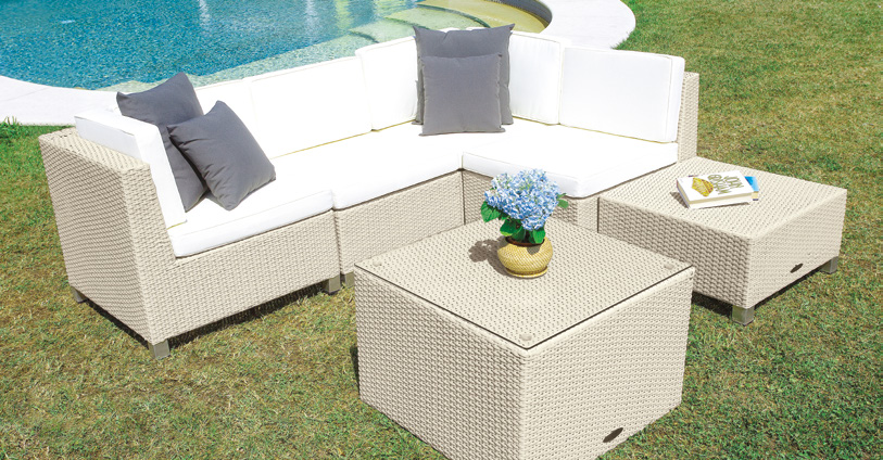 Salotto componibile MODULO con poltrona angolare, colore white