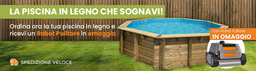 piscina in legno con robot omaggio 