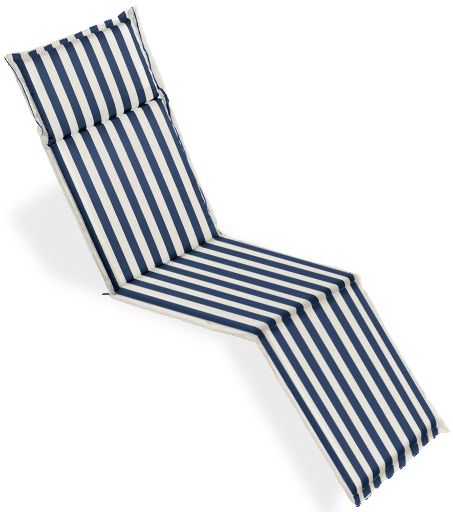 Cuscino per deckchair 184x46 cm con volant ONDA BLU