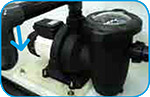 Pompa LIPARI 0.75-1.00 HP fissata mediante piastra di fissaggio che facilita lo smontaggio della pompa