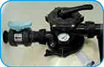 Valvola a sei vie con bocchettoni per facilitare la rimozione della valvola per la manutenzione della massa filtrante