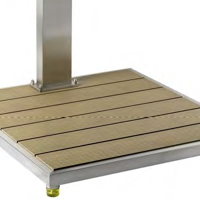 Doccia per piscina STEEL DESIGN con miscelatore e lavapiedi