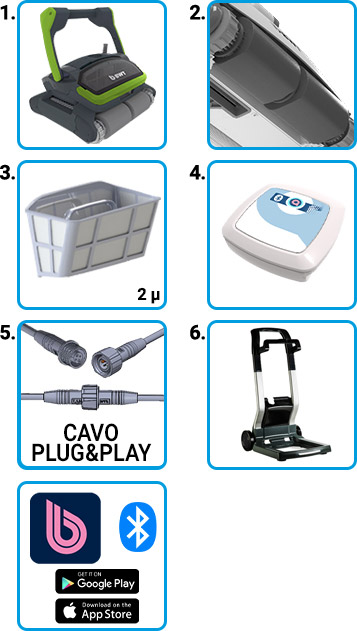 Robot pulitore per piscine BWT ES 1500 Componenti