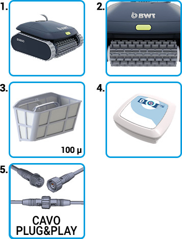 Robot pulitore per piscine BWT ES 700 Componenti Robot pulitore per piscine BWT ES 700 Componenti
