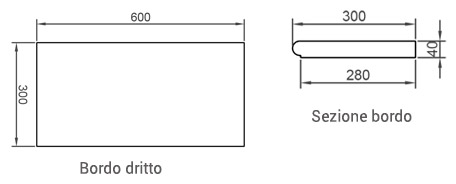 Bordo piatto CAPRI Autentika GRIGIO dritto per piscina