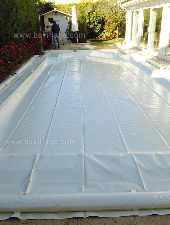 Copertura per piscina Polartex COLOR 650 PVC con aggangio Salamotti