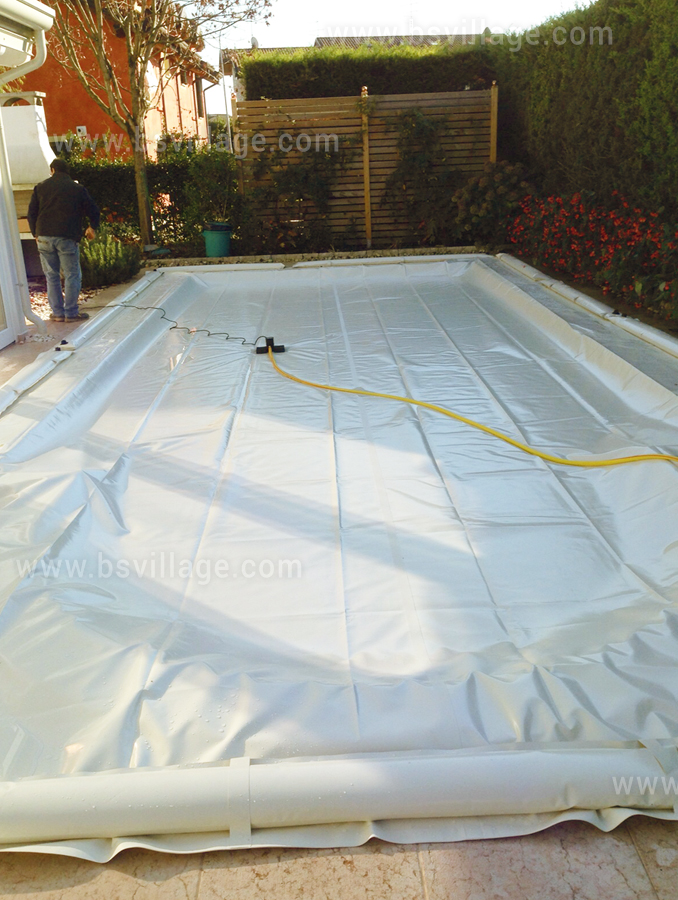 Copertura per piscina Polartex COLOR 650 PVC con aggangio Salamotti