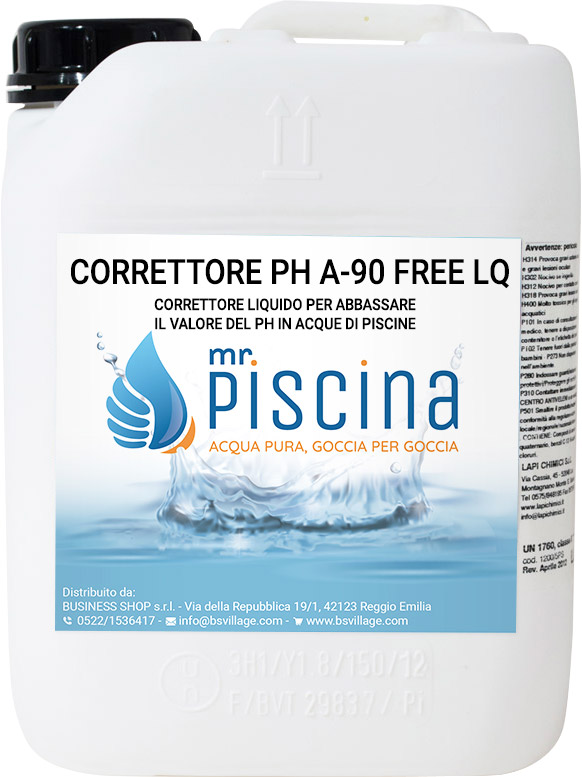 CORRETTORE PH A-90 FREE LIQUIDO per piscina