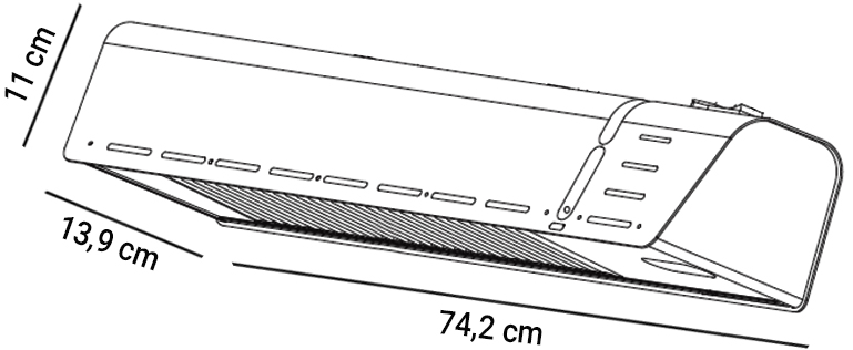 Dimensioni riscaldatore elettrico CALDO IRA INOX 2000