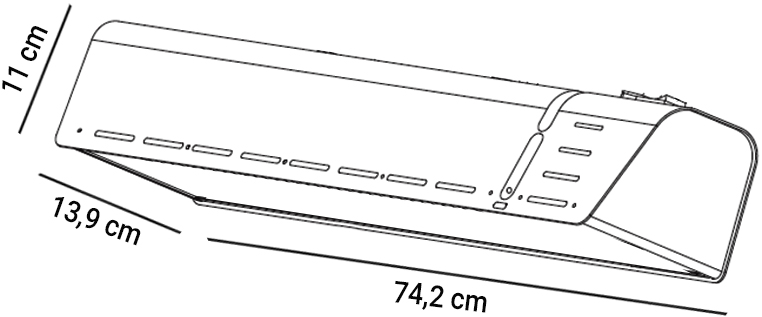 Dimensioni riscaldatore elettrico CALDO VETRO NERO 2000