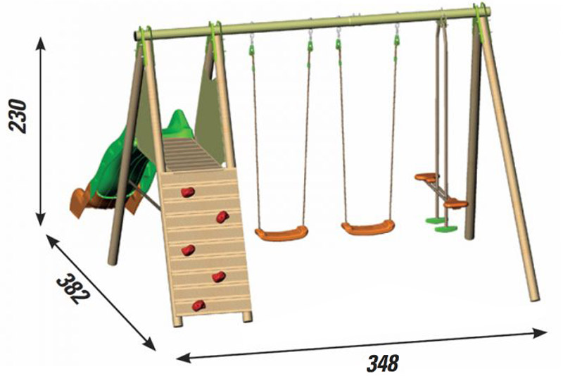 Dimensioni parco giochi Ciclamino Dimensioni parco giochi Ciclamino
