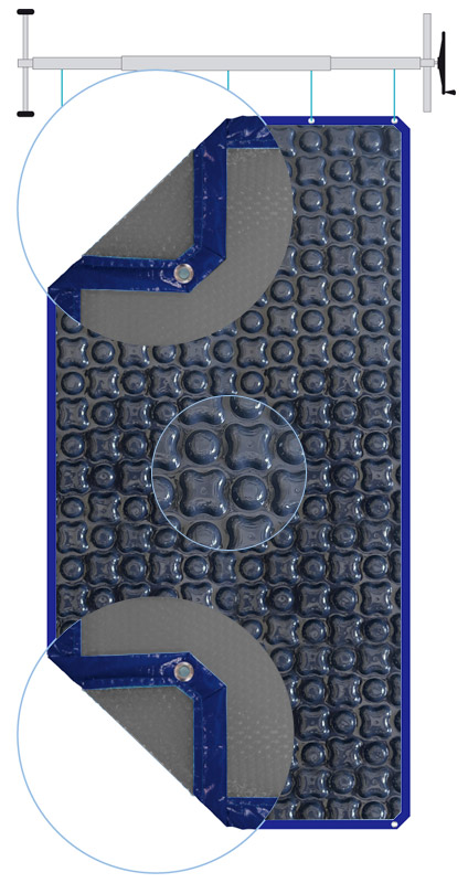 Copertura isotermica a bolle OXO per piscina