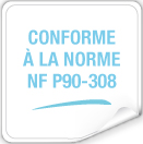 Conforme alla normativa NF P 90-308