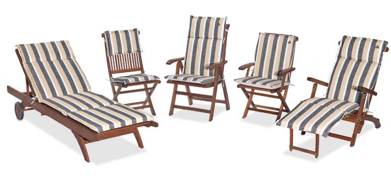 Cuscino per deckchair 184x46 cm con volant SAHARA