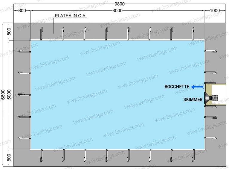 Dimensioni piscina in pannelli d'acciaio ITALIKA Steel EASY