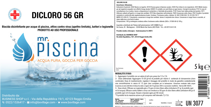 DICLORO GRANULARE trattamento per piscina