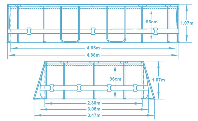 Dimensioni piscina fuori terra Bestway POWER STEEL