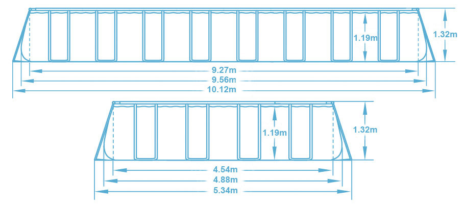 Dimensioni Piscina fuori terra Bestway POWER STEEL 9,56 x 4,88 x h.1,32 m