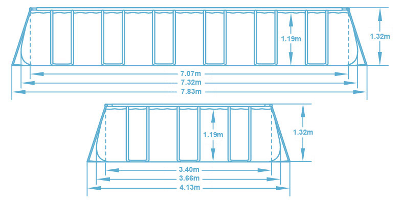 Dimensioni piscina fuori terra Bestway POWER STEEL