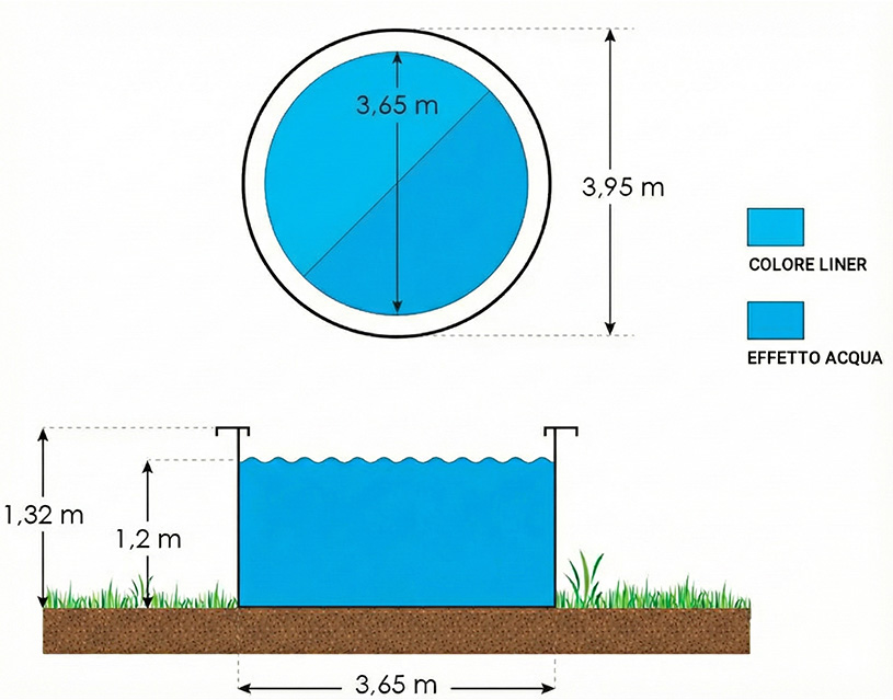 Piscina fuori terra Ovale SteelWood dimensioni 395 Piscina fuori terra Ovale SteelWood dimensioni 395