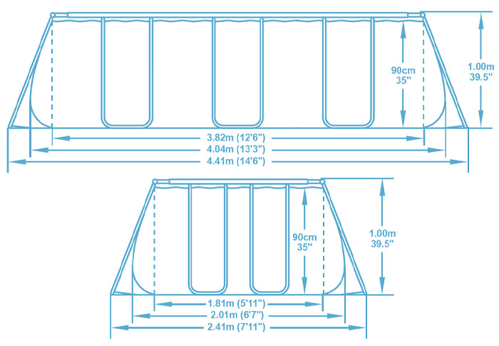 Dimensioni Piscina fuori terra Bestway POWER STEEL FRAME 4,04