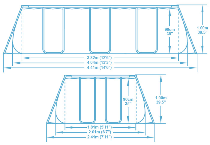 Dimensioni Piscina fuori terra Bestway POWER STEEL FRAME 4,04