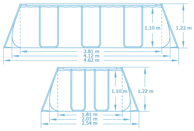 Dimensioni piscina fuori terra Bestway POWER STEEL