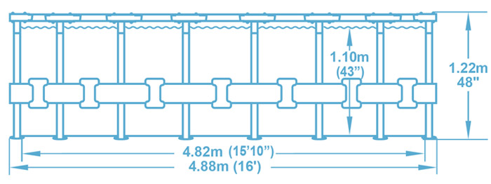 Dimensioni piscina fuori terra Bestway POWER STEEL FRAME Rotonda