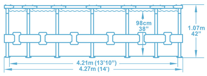 Dimensioni Piscina fuori terra Bestway STEEL PRO MAX 4,27 x h.1,07 m