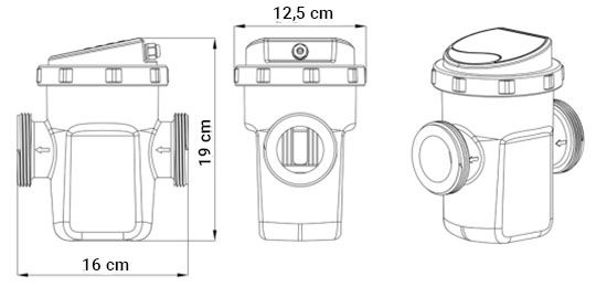 Dimensioni sterilizzatore al sale Pool Salt TS400 a TS800