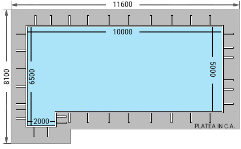 Dimensioni piscina in pannelli d'acciaio