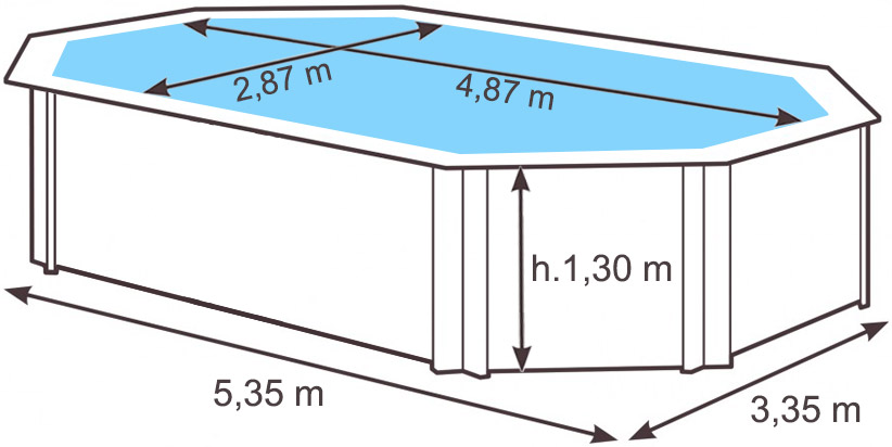 Dimensioni Piscina in legno Gre BAMBU