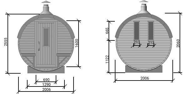 misure sauna plutone