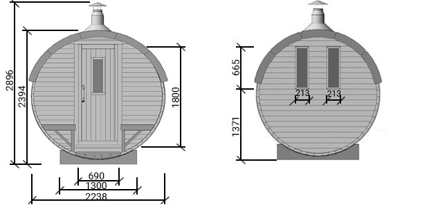 misure sauna plutone