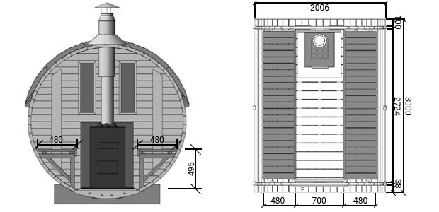 sauna plutone senza terrazza