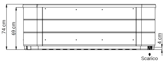 Dimensioni vasca idromassaggio Alexandria lato