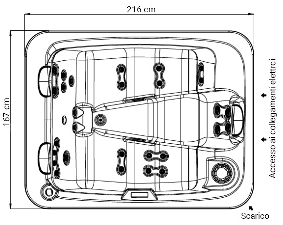 Dimensioni vasca idromassaggio Alexandria