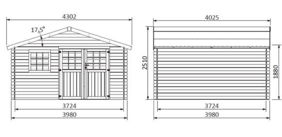 dimensioni casetta legno Floran