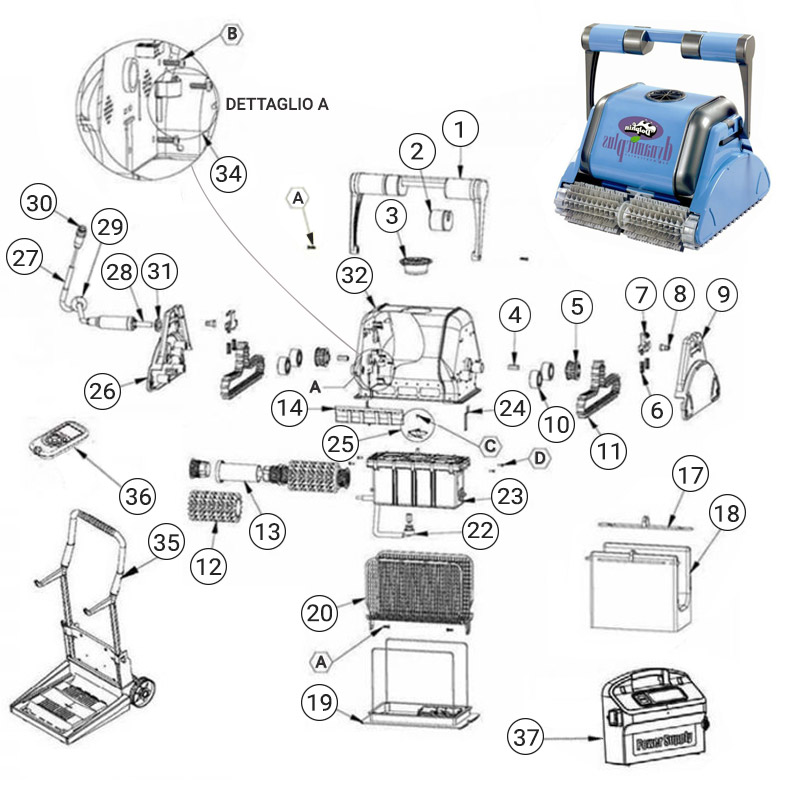 Ricambi robot dolphin Dynamic plus