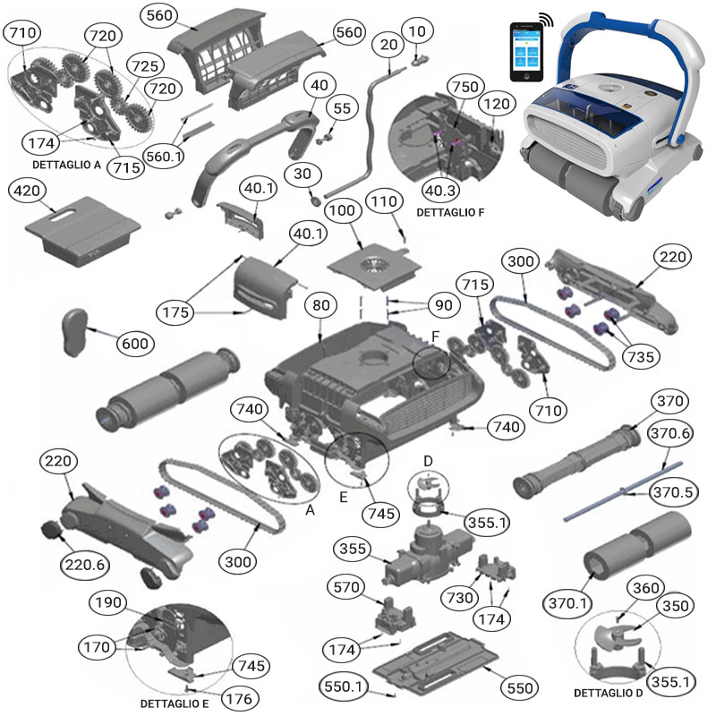 Ricambi per robot H7 DUO Astralpool