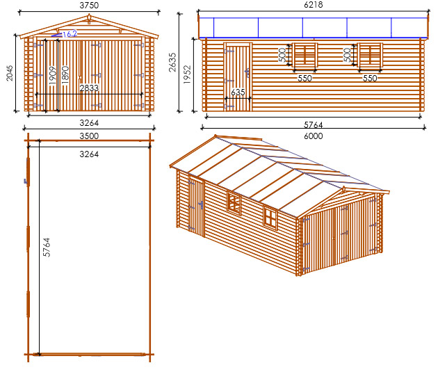 Garage in legno impregnato