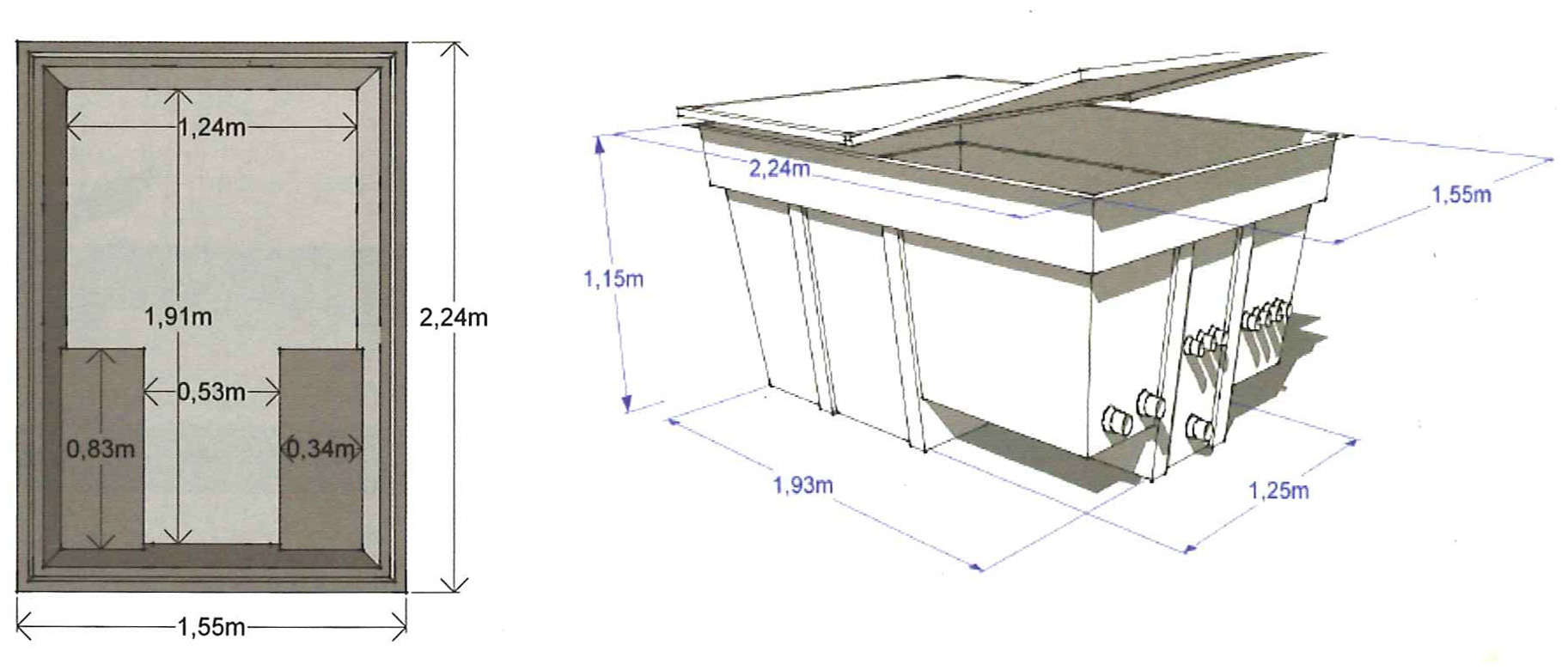 DImensioni locale tecnico piscina hellio