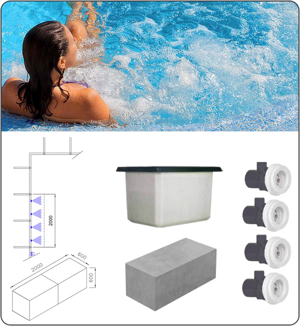 Piscina interrata Italika BLOK con idromassaggio