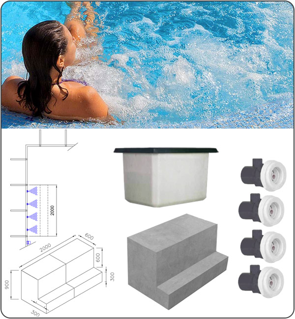 Piscina interrata Italika Steel con kit idromassaggio