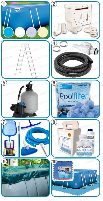 Piscina fuori terra ITALIKA Soft rettangolare - KIT PLUS