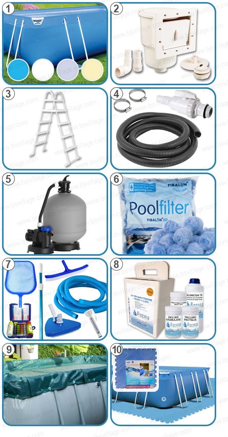 Piscina fuori terra ITALIKA Soft rettangolare - KIT PLUS